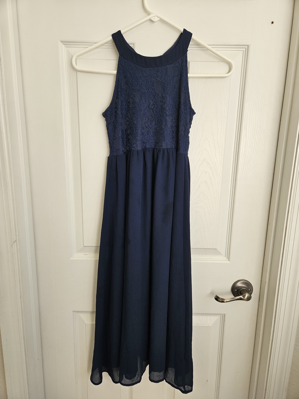 Girl Navy Lace Maxi Dress